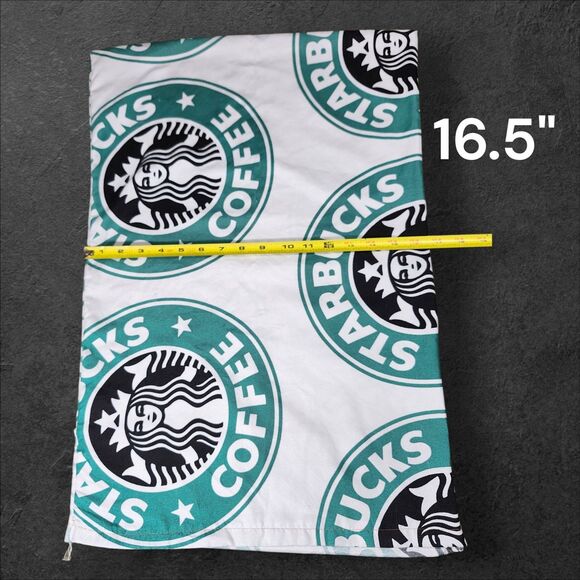 Starbucks Logo Pillowcase Coffee Decor Vintage Green White Siren Collectible - Picture 5 of 5